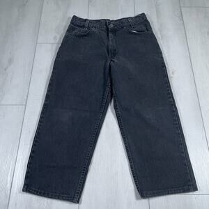 VTG Levis Jeans 30x21 Black 550 USA 90s Orange Tab Relaxed Capri Pants Student